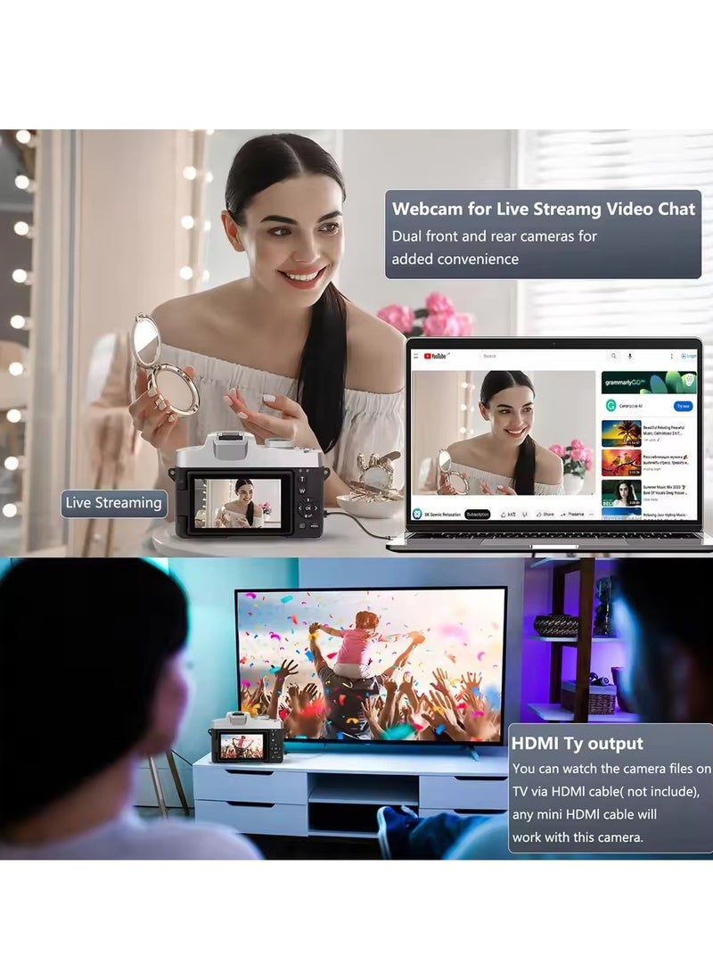 6K Digital Camera for Photography and Video Autofocus Anti-Shake 84MP YouTube Vlogging Camera 3'' 180° Flip Screen with Flash - Image 4